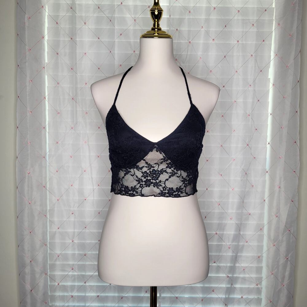 21 Saints Black Lace‎ Halter Top 90s Inspired Y2K Inspired Fairygoth Fairygrunge